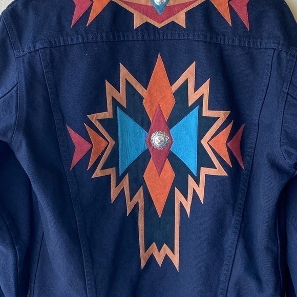 Sundance Moxie Black Jean Jacket w/Western Appliqués Sz S - Picture 14 of 15